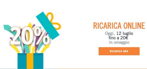 Wind: solo per oggi 20% di credito in più sulle ricariche online