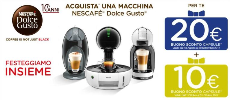 Nescafé Dolce Gusto ti regala 30 euro in buoni sconto