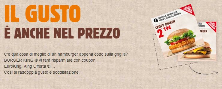 Burger King: scarica i coupon sconto