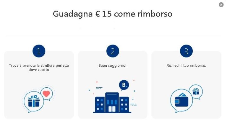 Booking regala 15€ per ogni prenotazione!