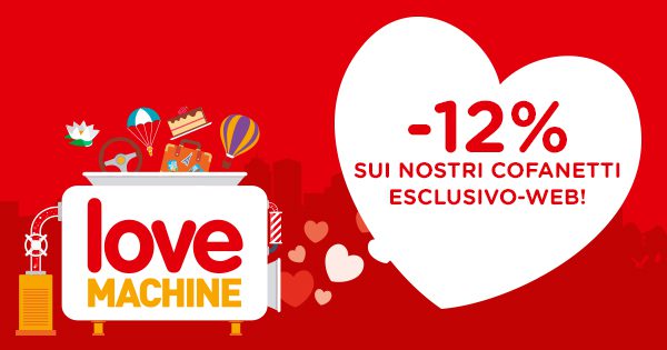 12% sconto cofanetti Emozione3: per san Valentino regala grandi emozioni