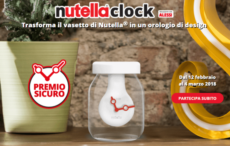 Nutella Clock: il nuovo premio sicuro di Ferrero