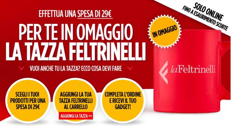In omaggio la Tazza Feltrinelli con un acquisto di almeno 29 euro