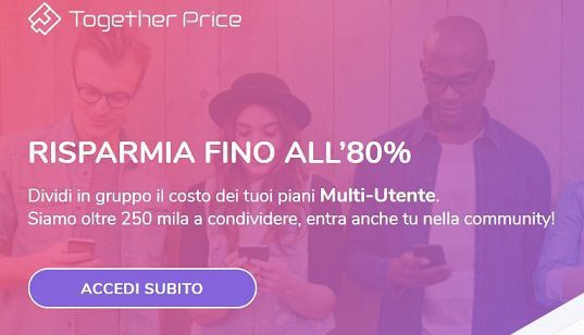 Together Price regala 2,50€ se ti registri per la prima volta