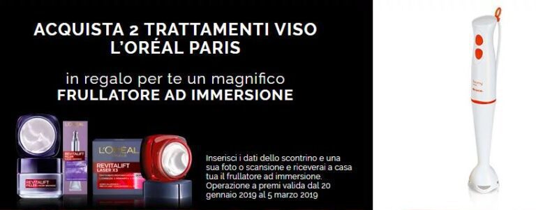 Ricevi il frullatore ad immersione Ariete in omaggio con L’Oréal