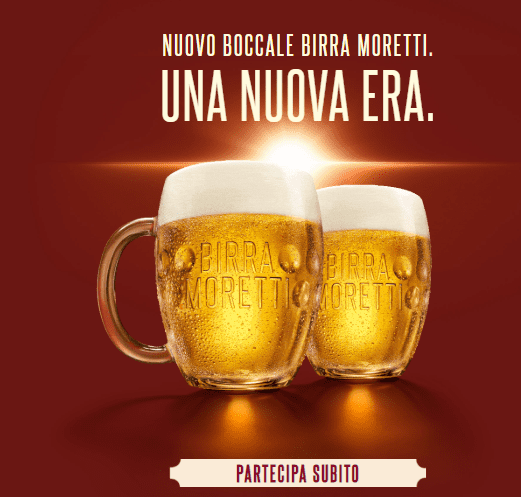 Scopri come ricevere 2 boccali Birra Moretti in omaggio