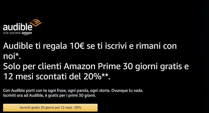 Un buono Amazon da 10€ con Audible! Ecco come