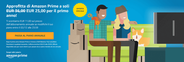 Amazon Prime in offerta a soli 25€ per il primo anno!