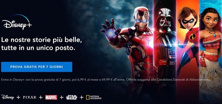 Disney+: per te 7 giorni di visione GRATIS