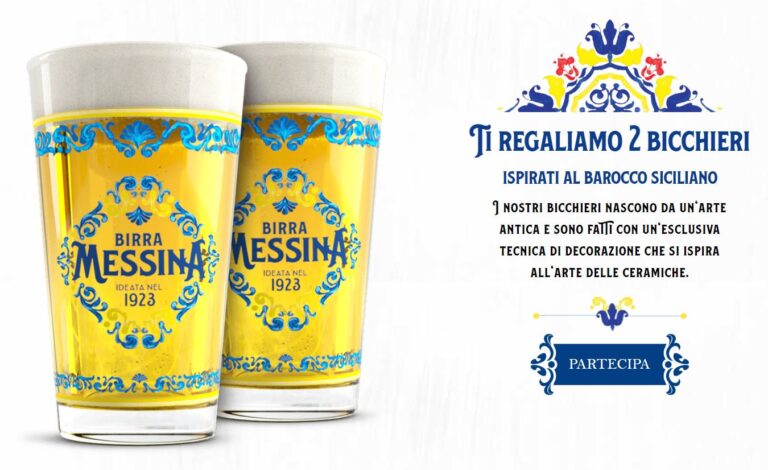 Per te 2 Bicchieri di Birra Messina in omaggio!