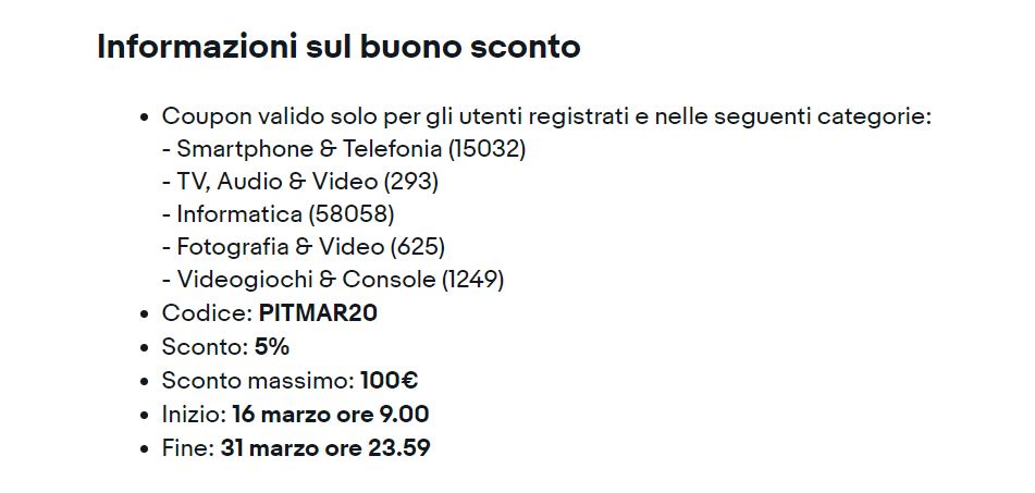 Coupon ebay PITMAR20