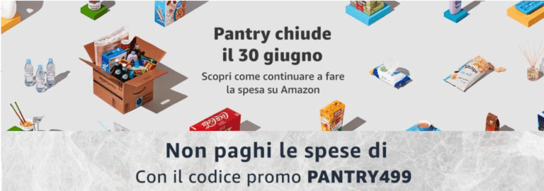 Amazon Pantry: SPEDIZIONE GRATIS grazie ad un codice promozionale