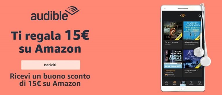 Audible regala 15€ da spendere su Amazon