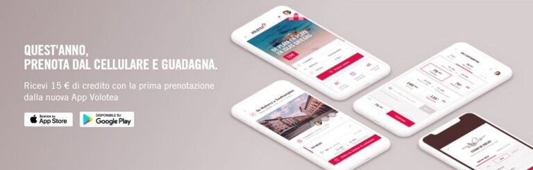 Volotea: ricevi 15€ di credito con il prossimo acquisto sulla app