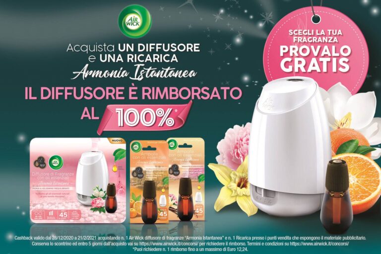 Air Wick Ti Rimborsa il 100% del Diffusore Armonia Istantanea