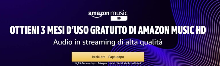 Amazon Music HD è in promozione: 3 mesi gratis per i nuovi clienti
