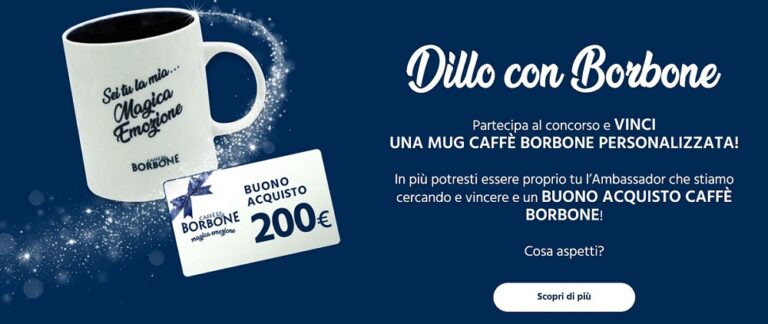 Concorso “Dillo con Borbone”: Vinci una mug caffè Borbone personalizzata