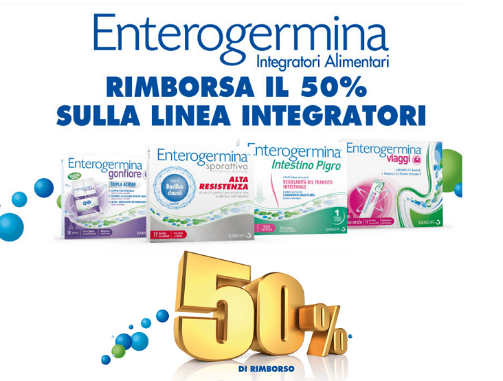“Enterogermina Integratori al tuo fianco”: per te il rimborso del 50%