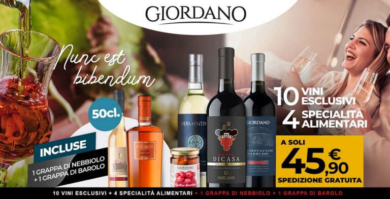Giordano Vini: 10 vini, 4 specialità e 2 grappe a 45,90€!