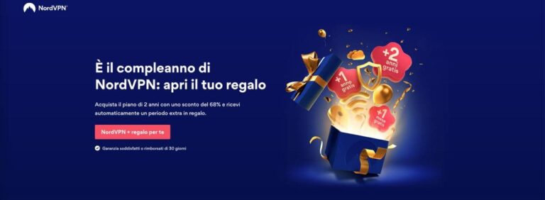 Compleanno NordVpn: 68% Di Sconto Sul Piano Da 2 Anni E Un Regalo A Sorpresa, Gratis!