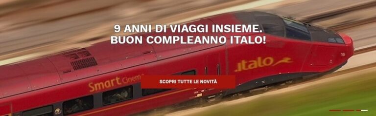 Buon compleanno ITALO: codice sconto del 20% per i 9 anni insieme