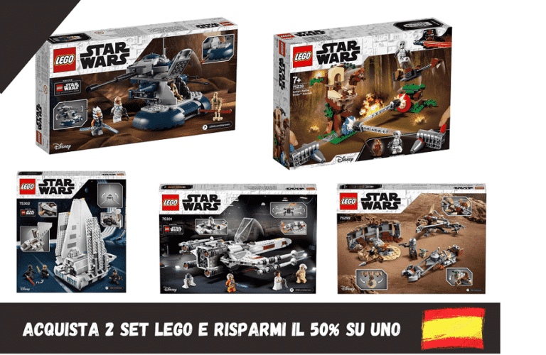 Amazon Spagna: Acquista 2 set LEGO Star Wars e risparmi il 50% su uno