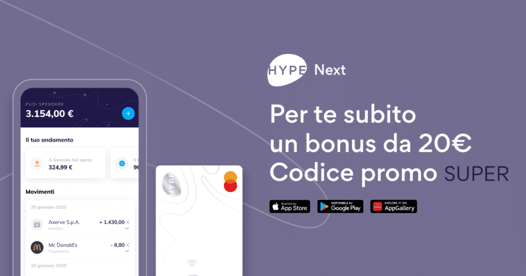Carta Hype Next Gestione spese
