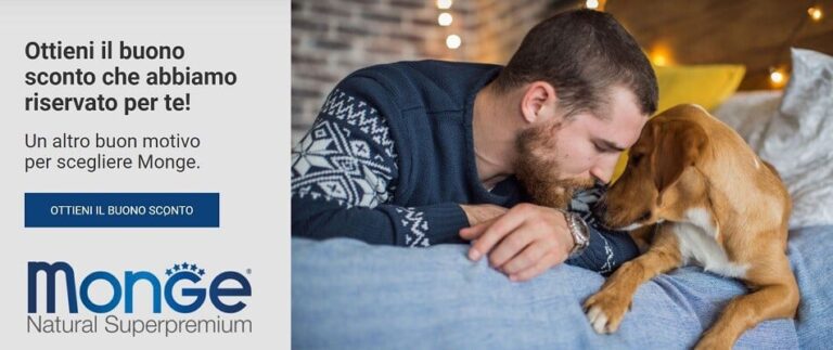 Monge: ottieni e scarica il buono sconto per il tuo cane e gatto