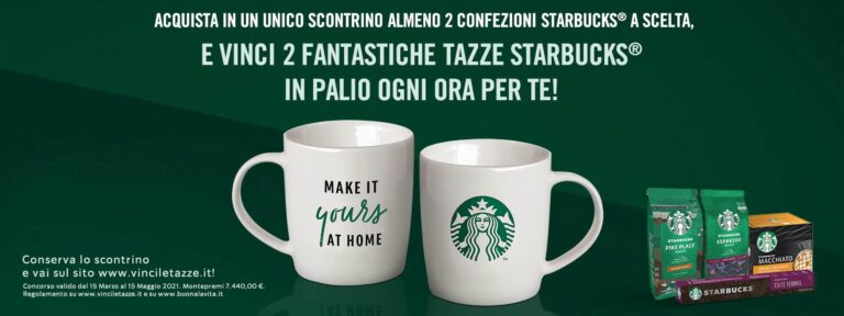 Concorso Starbucks 2021: prova a vincere 2 fantastiche tazze Starbucks