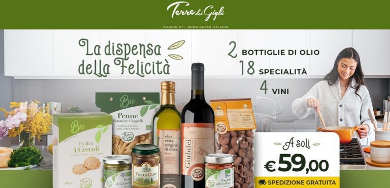 Terre dei Gigli “La dispensa della felicità”: 2 bottiglie d’olio, 18 specialità e 4 vini