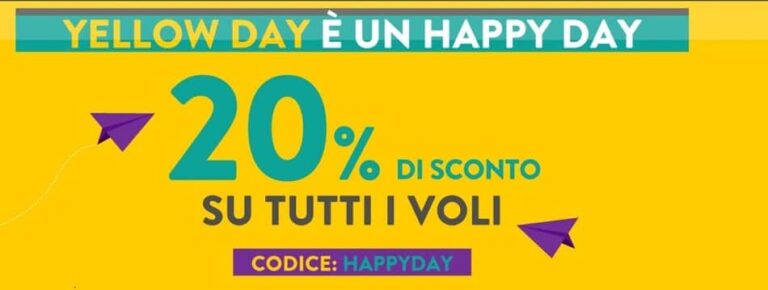 Vueling: -20% su tutti i voli con il codice sconto HAPPYDAY
