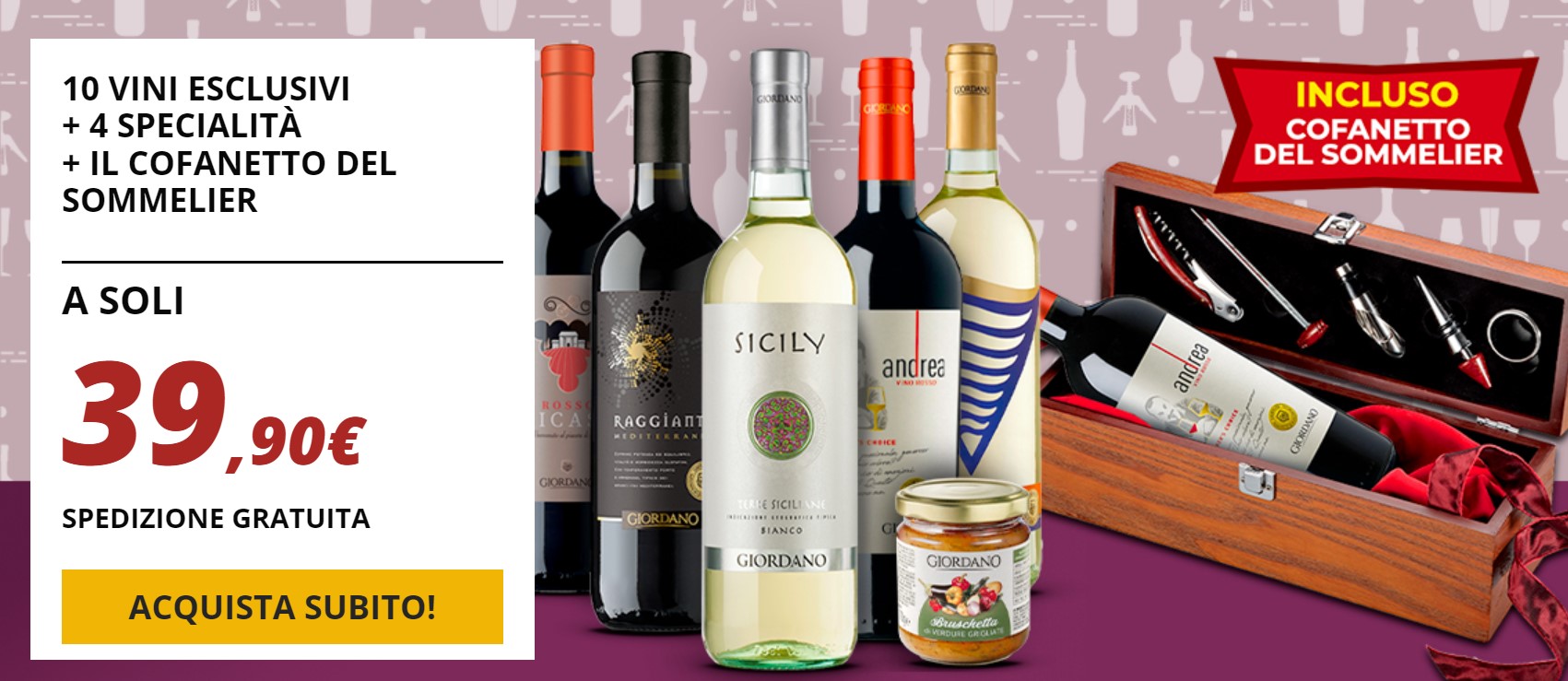Giordano Vini - Vini e specialità e cofanetto sommelier incluso nel prezzo