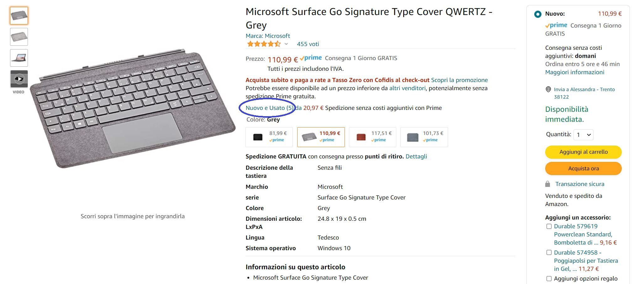 Dove accedere ai prodotti