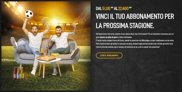 Concorso “Tifa forte con Ceres”: vinci abbonamenti DAZN – Ecco come partecipare