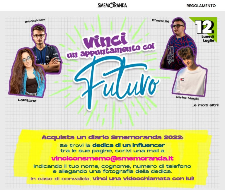 Con Smemoranda vinci un Samsung Galaxy S21 o una videochiamata con un influencer
