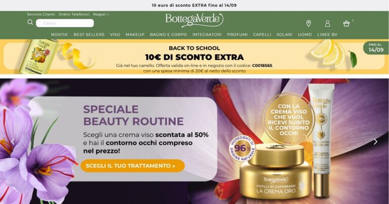Bottega Verde Back To School: 10€ di sconto immediato + omaggio+ spedizione gratis!