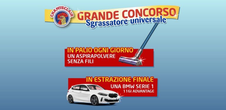 Con Chanteclair Sgrassatore Universale vinci Dyson e BMW