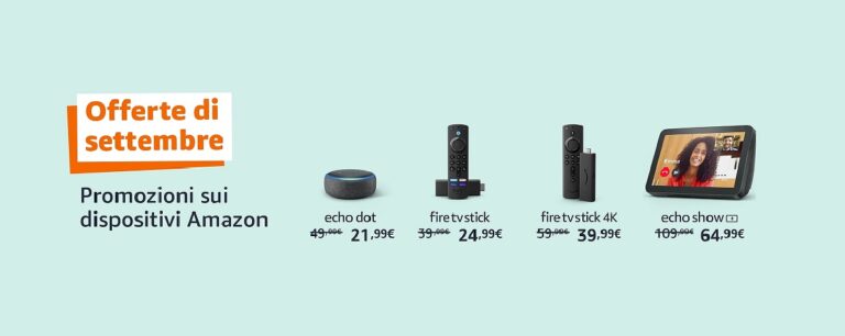 Ancora poche ore per le offerte sui dispositivi Amazon di settembre