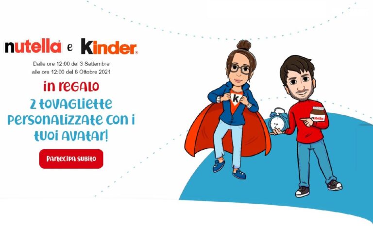 Nutella e Kinder Tovagliette personalizzabili