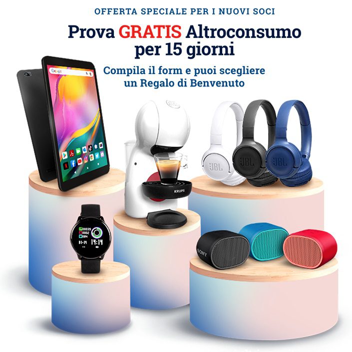 Prova Gratuitamente Altroconsumo e ricevi il tuo regalo di benvenuto