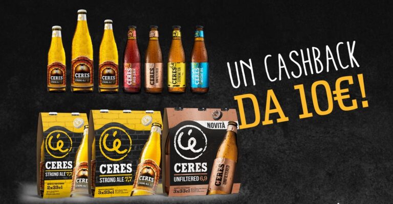 Cashback Birra Ceres, fino a 10€ di rimborso