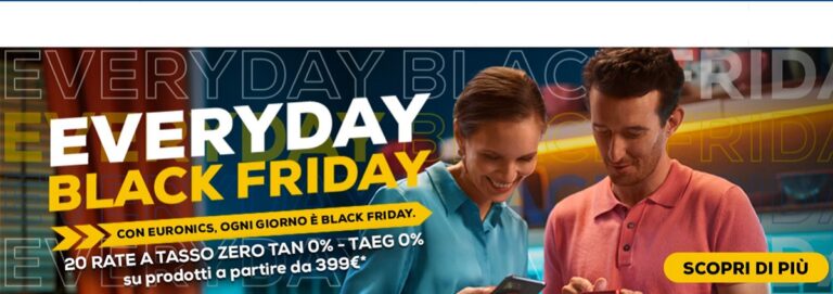 Euronics si prepara al Black Friday con gli sconti “Everyday”