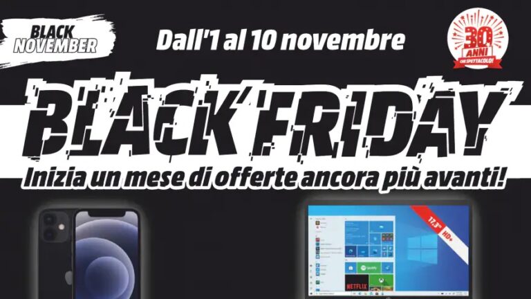 Il Black Friday è arrivato in anticipo da Mediaworld, offerte su smartphone, tablet e smart TV