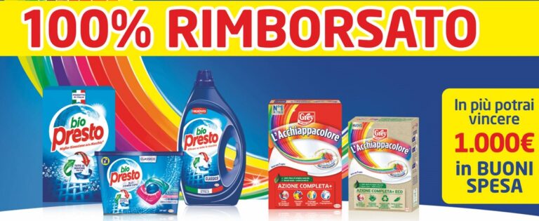 100% rimborsati con Bio Presto e L'Acchiappacolore