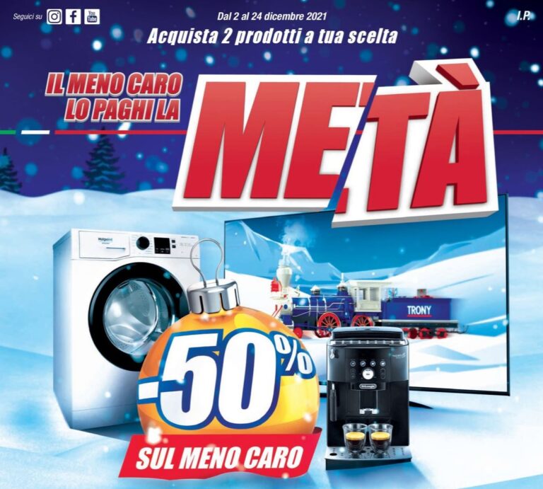 “Il meno caro lo paghi la metà”: grandi sconti col nuovo volantino Trony fino al 24/12