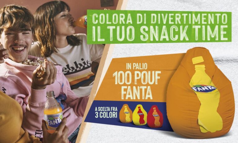 Concorso Fanta “Colora di divertimento il tuo snacktime”: 100 puof brandizzati in palio!