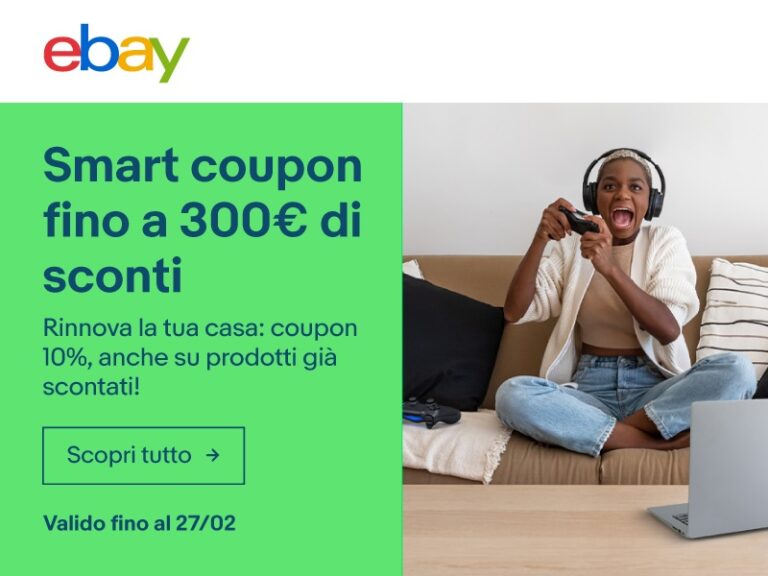 Con il coupon eBay SMARTHOME22: 10% di sconto su Smart Tv, Computer, Console, Smart Home e tanto altro