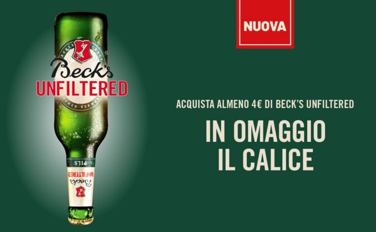 Con Beck's Unfiltered ricevi il calice Beck's come premio sicuro