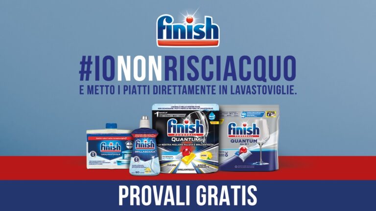 Cashback Finish #IoNONrisciacquo: spendi 10 euro e ricevi il rimborso completo