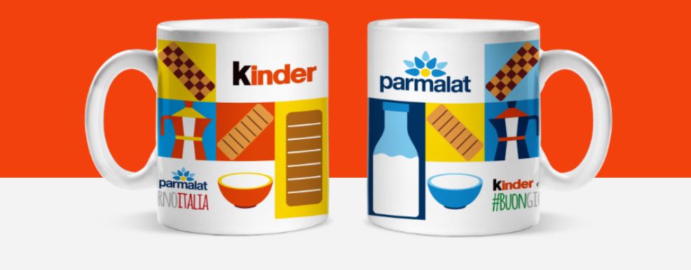 Tazze come premio certo Kinder e Parmalat